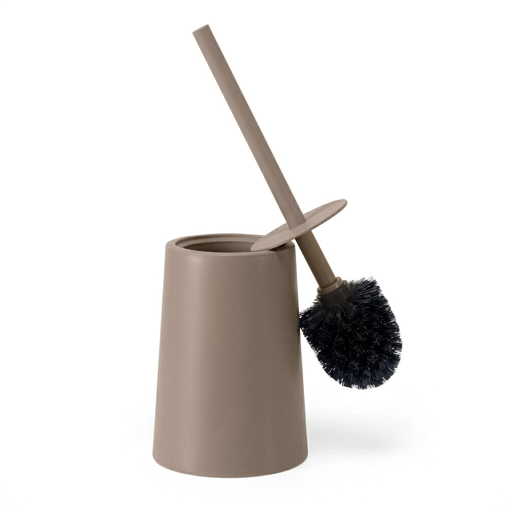 Set accessori bagno completo da 5 pezzi in plastica tortora Pop