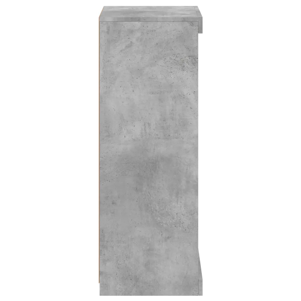 Credenza | Madia | Buffet da pranzo | Armadio da pranzo con Luci LED Grigio Cemento 41x37x100 cm