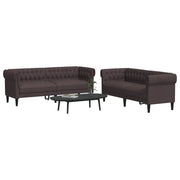 Set di Divani 2 pz Marrone Scuro in Tessuto 3209203