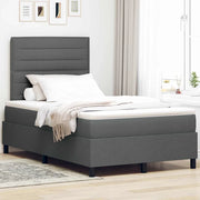Letto a molle con materasso Grigio scuro 120 x 200 cm Tessuto