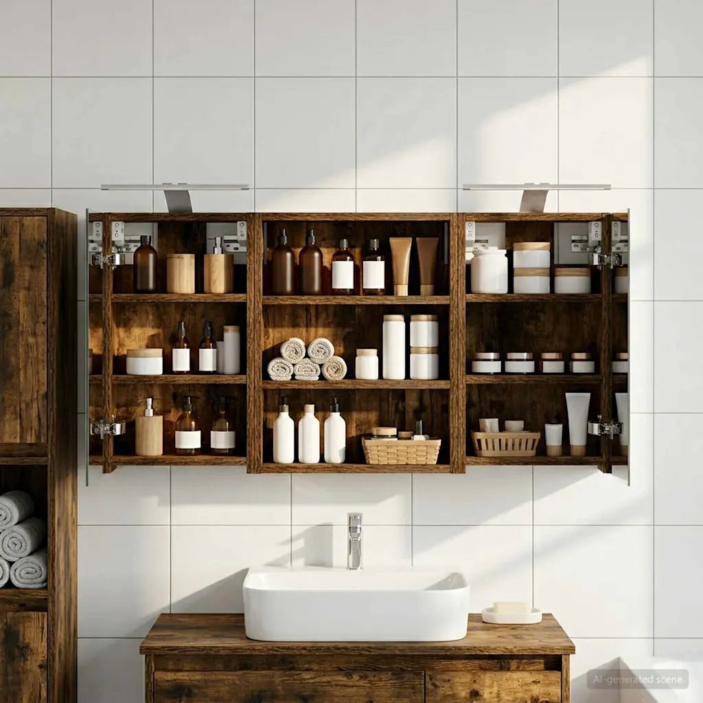 Set di Armadi da Bagno con lo scaffale 3 pcs 100 x 10,5 x 50 cm 3403692