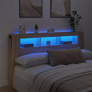 Testiera LED-Testata con LED-Testiera Decorativa Rovere Sonoma 180x18,5x103,5 cm Legno Multistrato