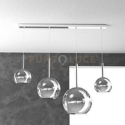 SOSP. CROMO RETTANGOLARE 4 LUCI VETRI (1 GRANDE+1 MEDIO+2 PICCOLO) TUTTI CROMO 1155CR-S4 RMIX-CR