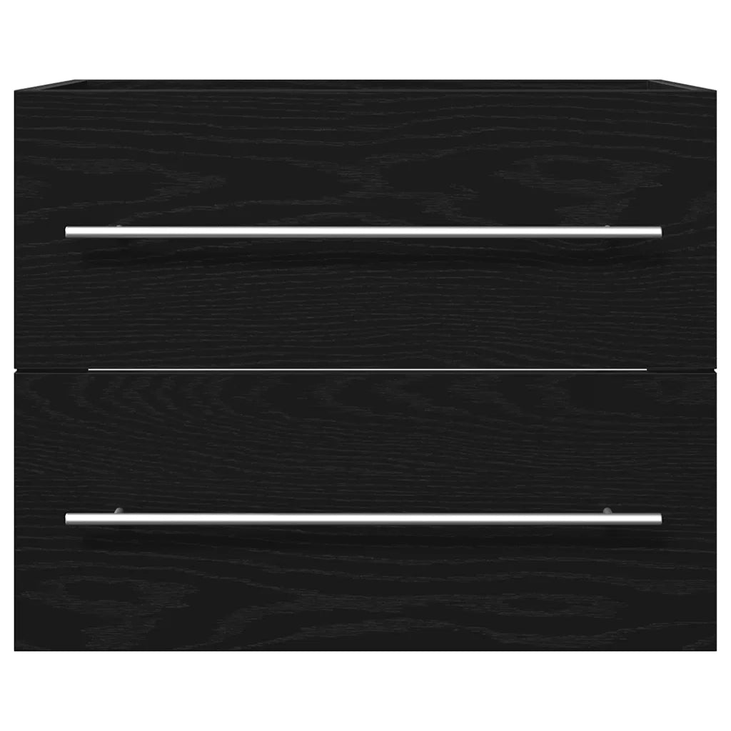 Mobile Lavabo da Bagno Rovere Nero 60x38,5x48 cm in Truciolato 862028