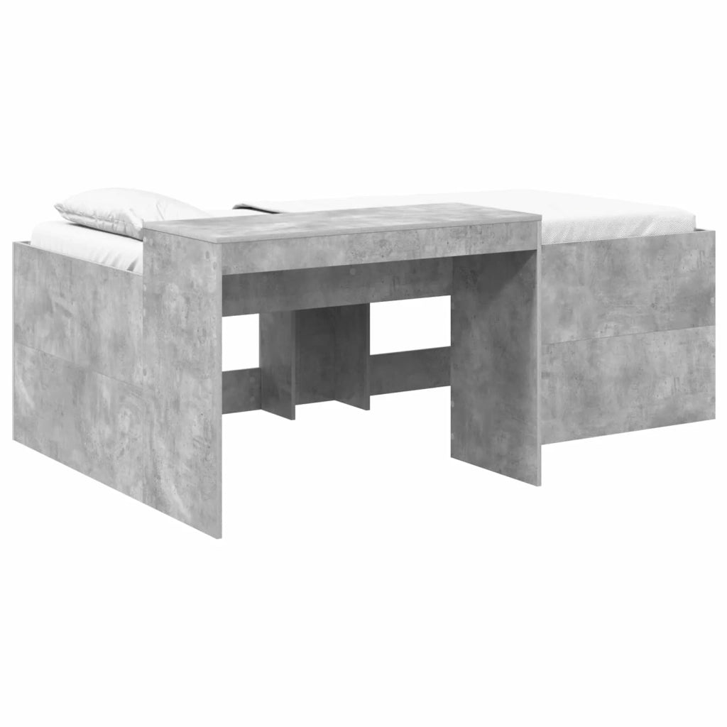 Letto alto per bambini con scrivania Grigio Cemento 90 x 200 cm 3422654
