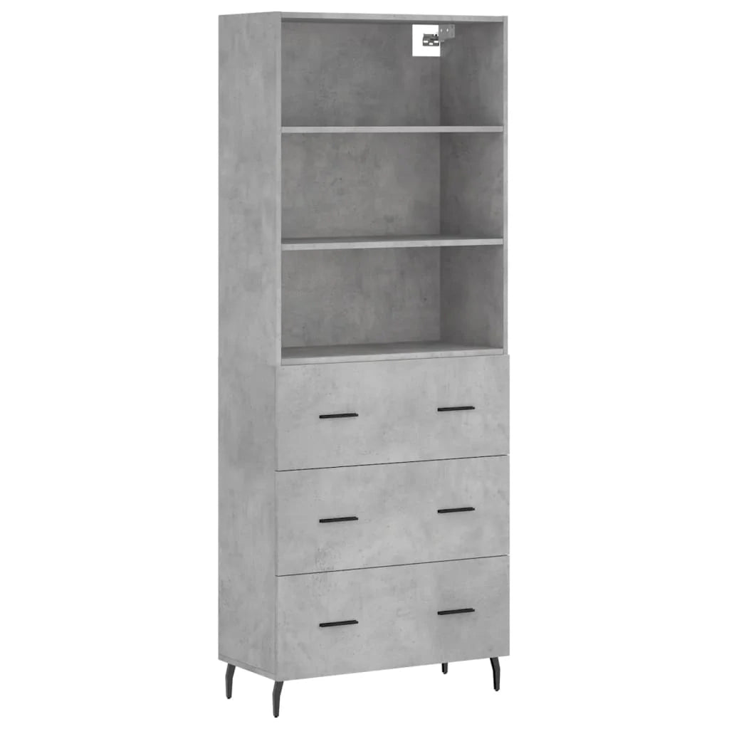 Buffet credenza cassettiera mobiletto mobile contenitore organizer cucina soggiorno salotto alto 69,5 x 34 x 180 cm legno ingegnerizzato grigio 02_0034605