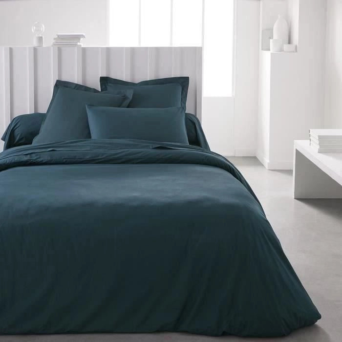 Oggi Copertura Duyt essenziale - 220 x 240 cm - 2 persone - 100% une cotone - pavone