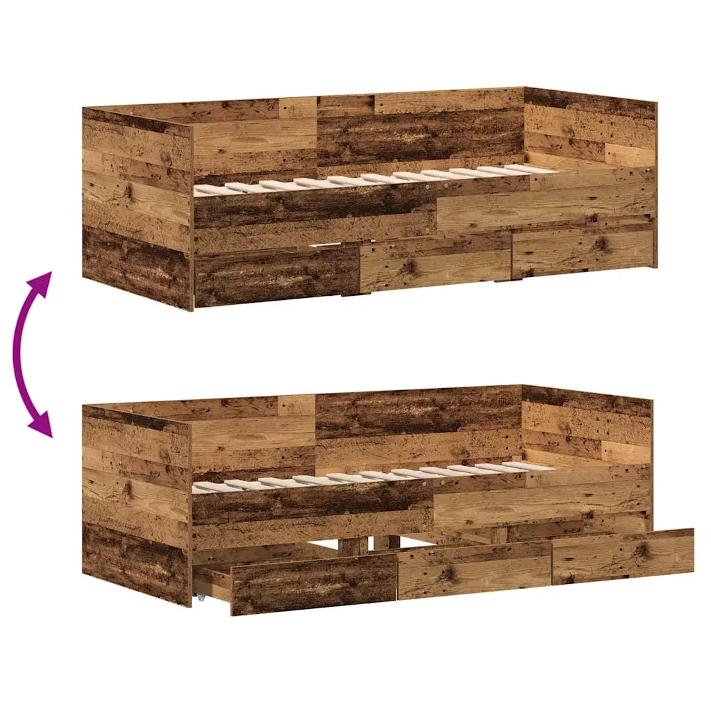 Daybed con testiera Legno vecchio 90 x 190 cm Legno multistrato 3333996