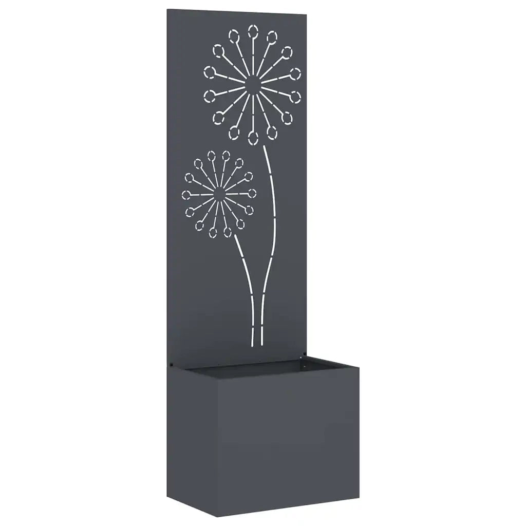 vidaXL Vaso da Giardino con Pannello Decorativo Antracite 50 x 140 cm