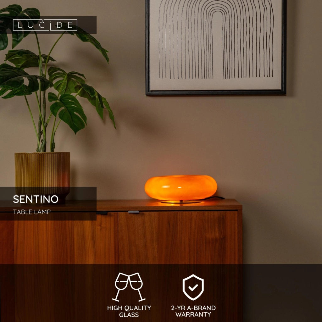 Lampada da tavolo SENTINO 3xG9 vetro arancione Lucide