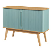 Credenza/cassettiera/mobile contenitore in bambù per soggiorno ingresso o camera da letto 110 x 40 x 80 cm blu naturale 03_0009046