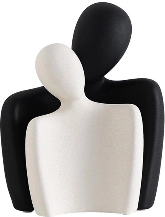 Decorazione ceramica per coppia, creativo amore in camera da letto, soggiorno, ufficio, oggetto decorativo per regalo per coppia, bianco e nero
