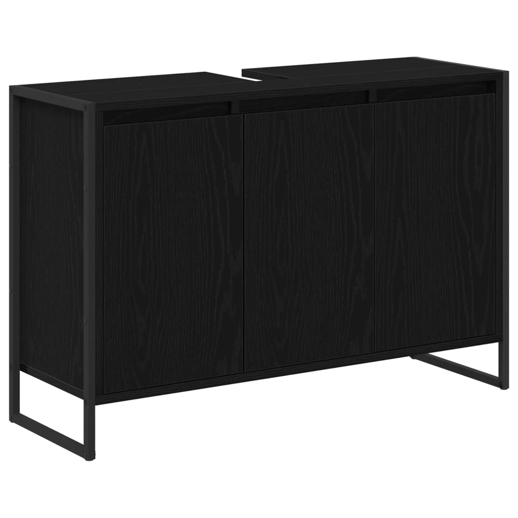 Mobile da Bagno Rovere Nero 90 x 30 x 60 cm Legno multistrato