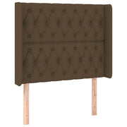 Testiera | Testata ad Orecchio Marrone Scuro 103x16x118/128 cm in Tessuto