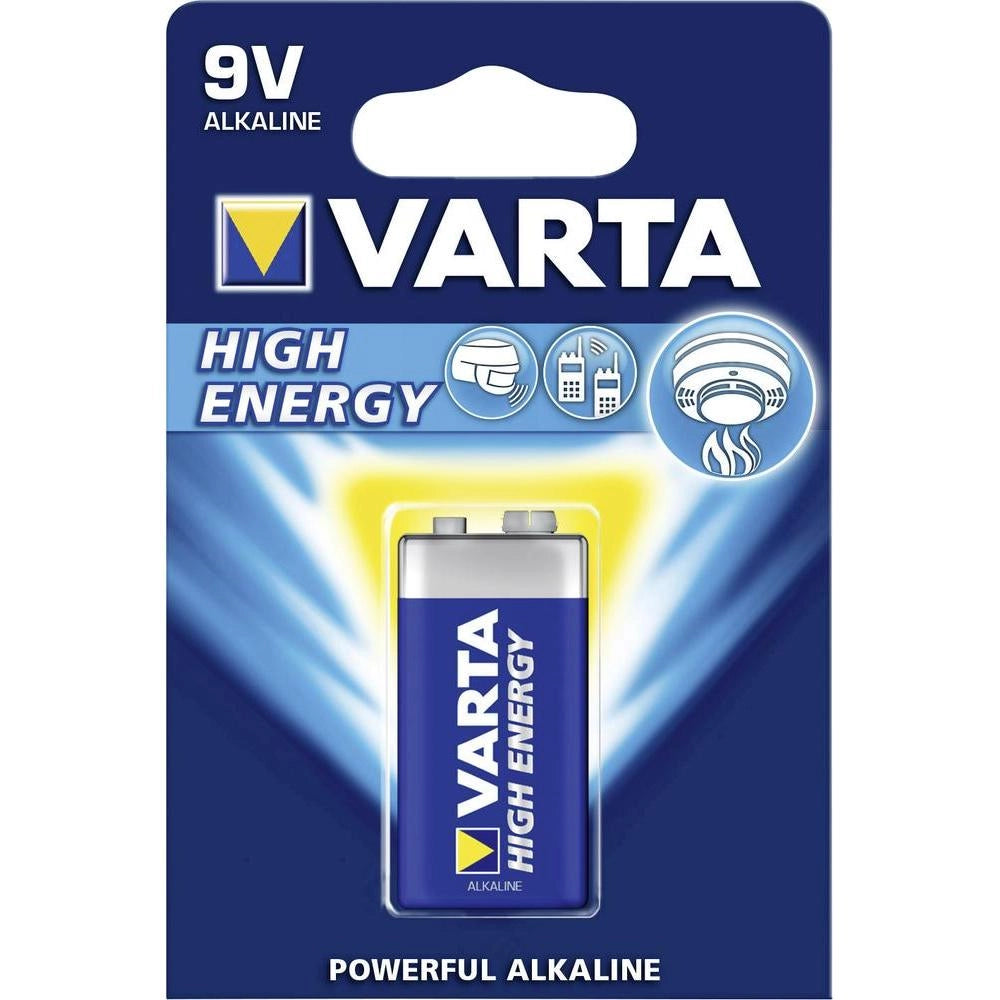 Blister 1 batteria 9V VARTA high energy alcalina 6LR61