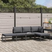 Set Divani da Giardino 5 pz con Cuscini in Polyrattan Grigio 313503