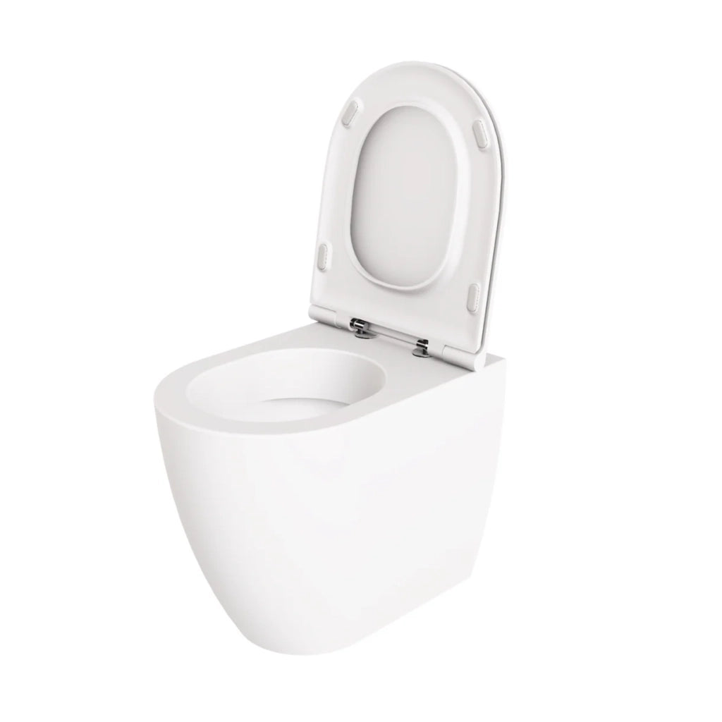 Coppia Di Sanitari Azzurra Ceramica Da Terra Filo Muro Senza Brida Bianco Opaco "Comoda"