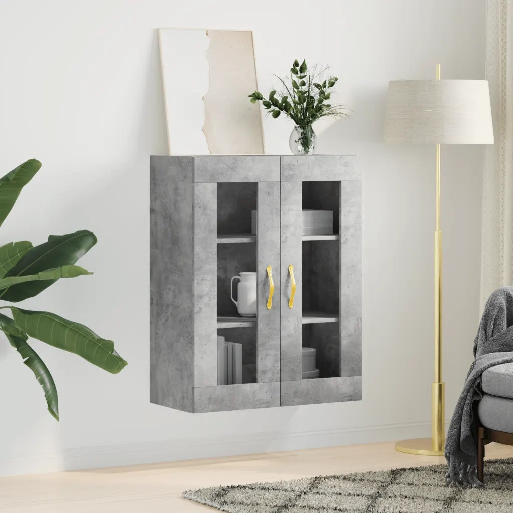 Armadietto a Muro | Mobile a Parete Grigio Cemento 69,5x34x90 cm