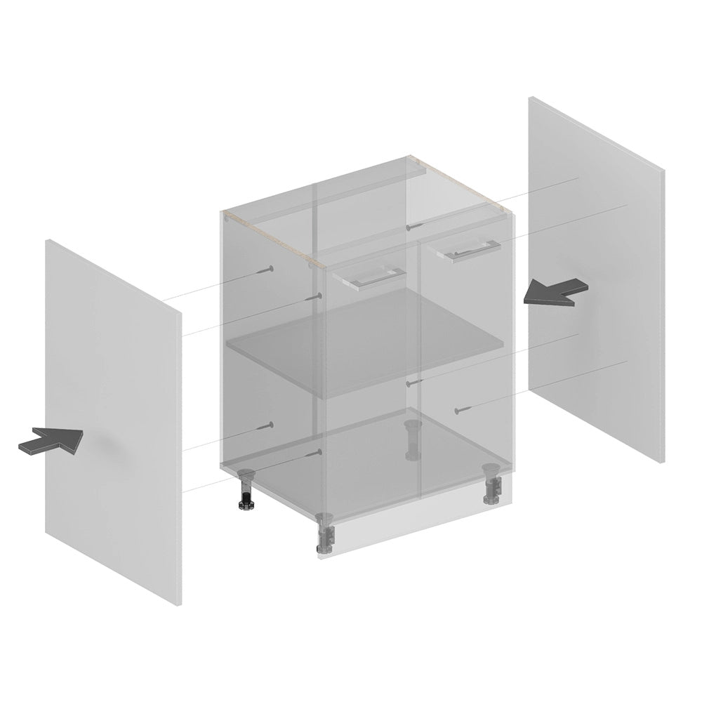 Vicco Pannelli laterali per il mobile base Bianco Set di 2