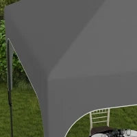 Gazeb0 da Giardino Pop-up Pieghevole 2,5 x 2,5 m con Altezza Regolabile, Sacca per il Trasporto Inclusa, Tessuto Oxford Anti-UV50+, Struttura in Acciaio, Grigio Scuro