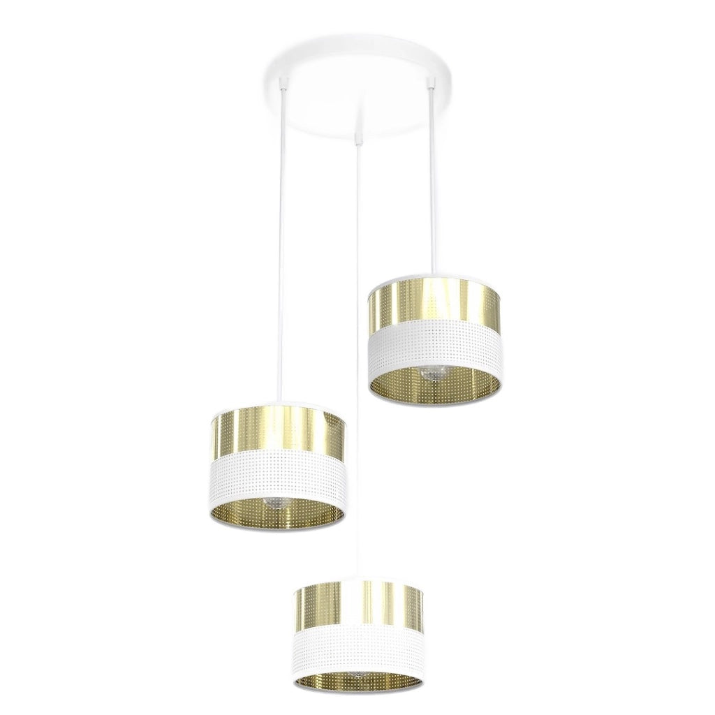 Lampadario LUX Emibig bianco oro metallico 3xE27