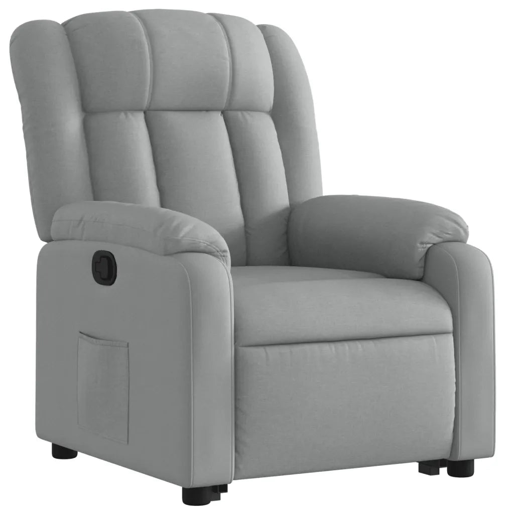 Poltrona Alzapersona Reclinabile Grigio Chiaro in Tessuto 3205316