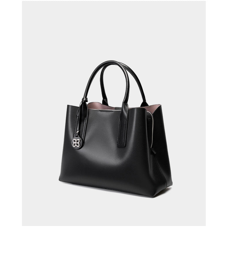 Borse e borsette da donna in vera pelle, modello a mano, borsa tote nera