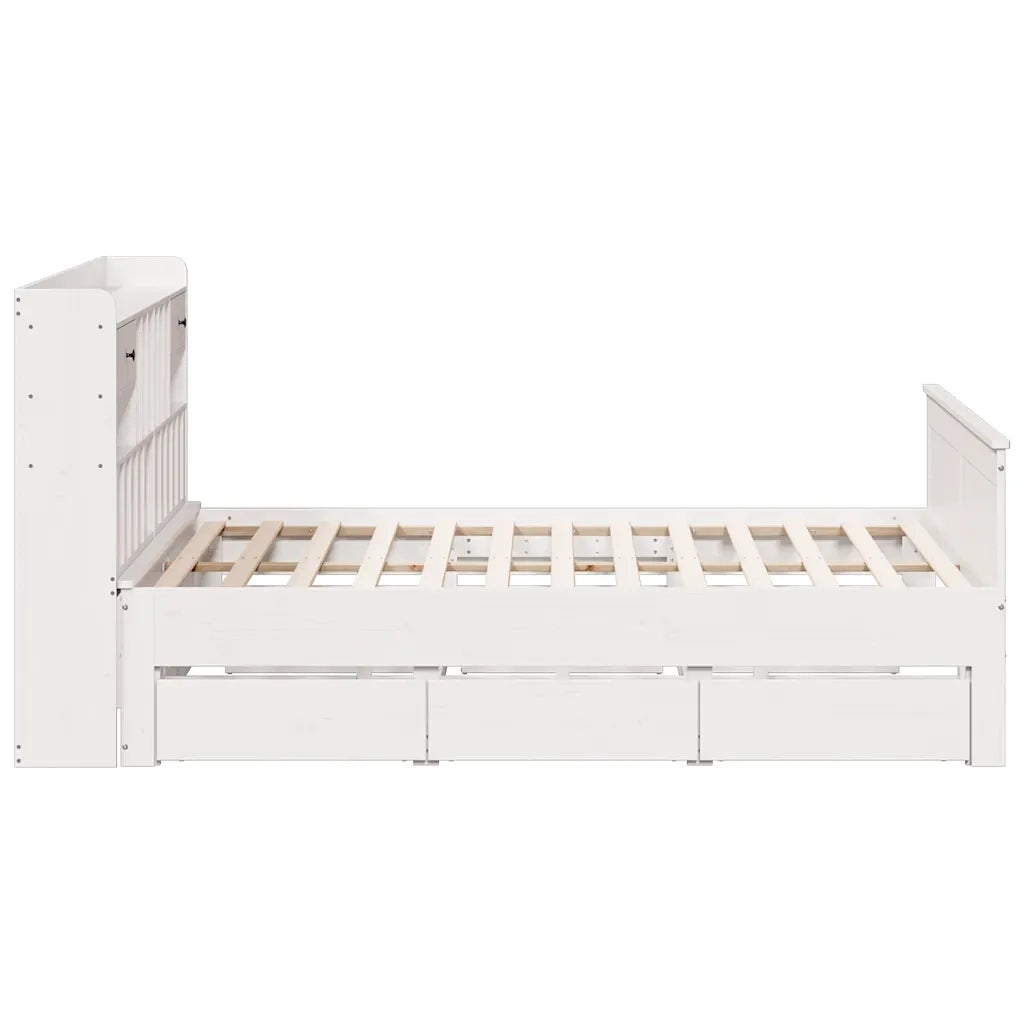 Giroletto con Libreria senza Materasso 180x200 cm in Legno Pino