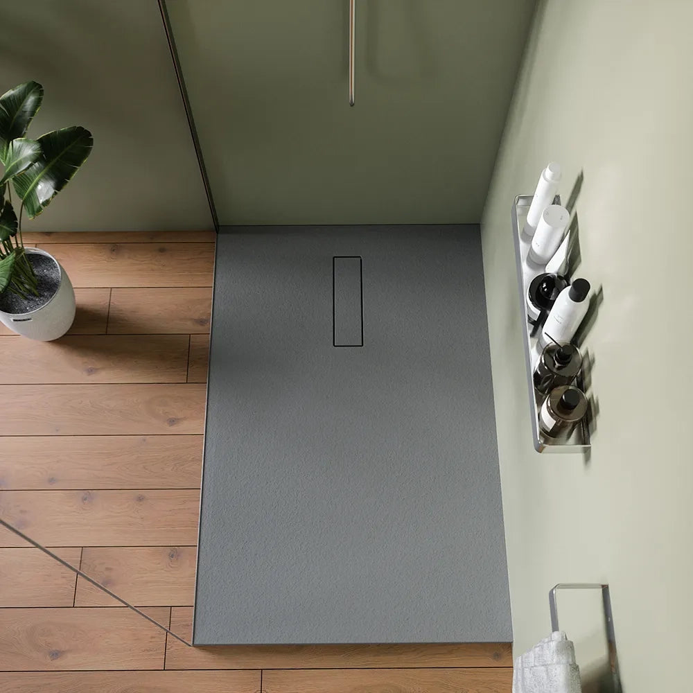 Piatto doccia 80x100 cm in marmoresina grigio effetto pietra | Merlera