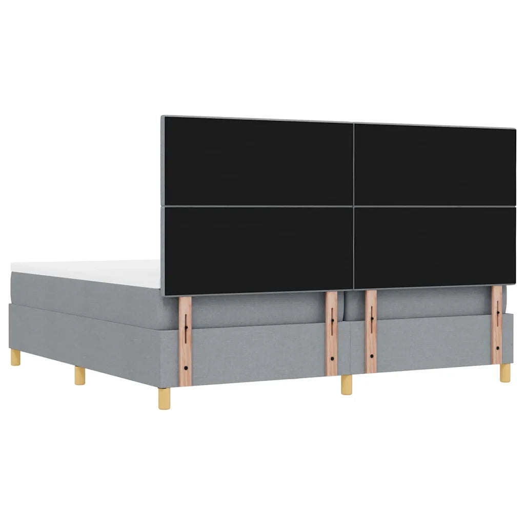 Letto a molle con materasso Grigio chiaro 200 x 200 cm Tessuto 3344324
