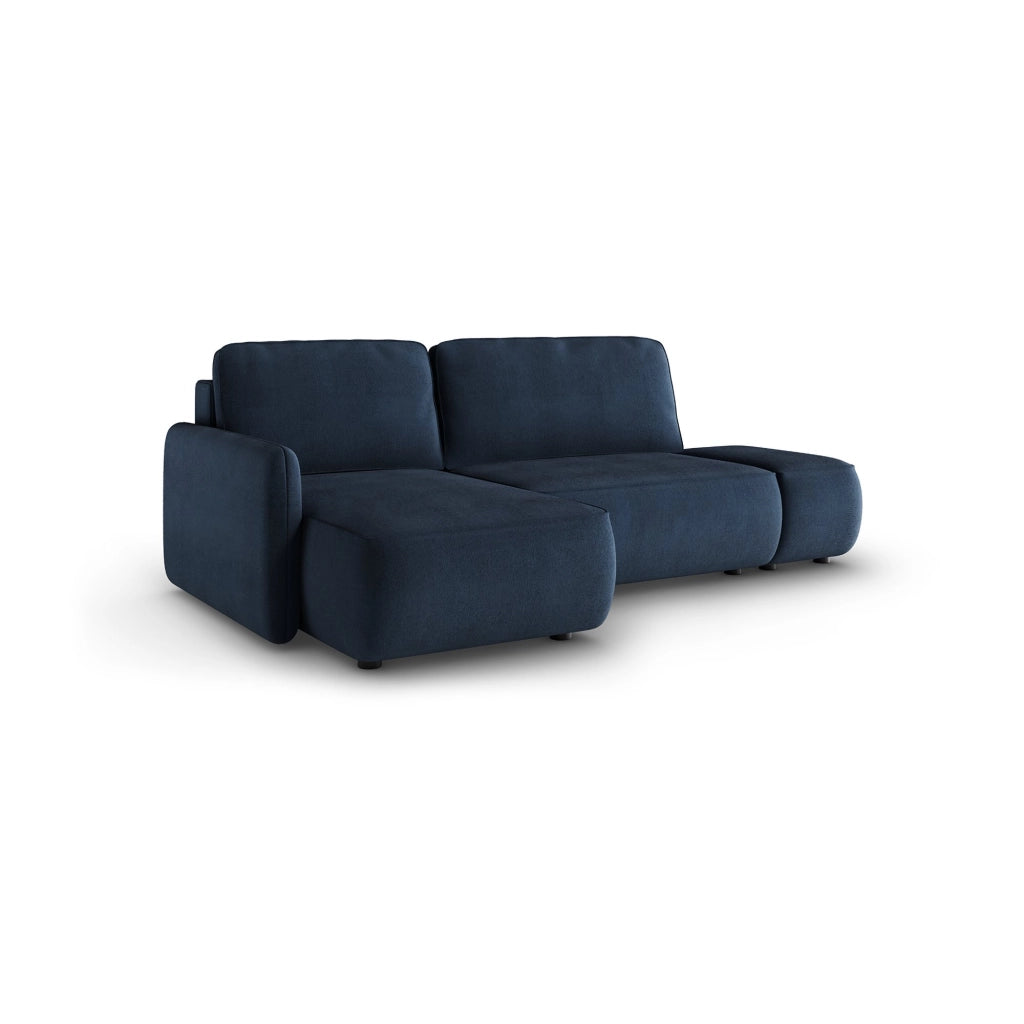 Rezzo, Divano Letto con Penisola Contenitore, 229x148 cm blu