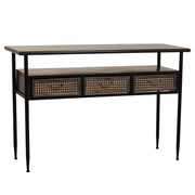Mobile da ingresso in metallo marrone 122x42x80h
