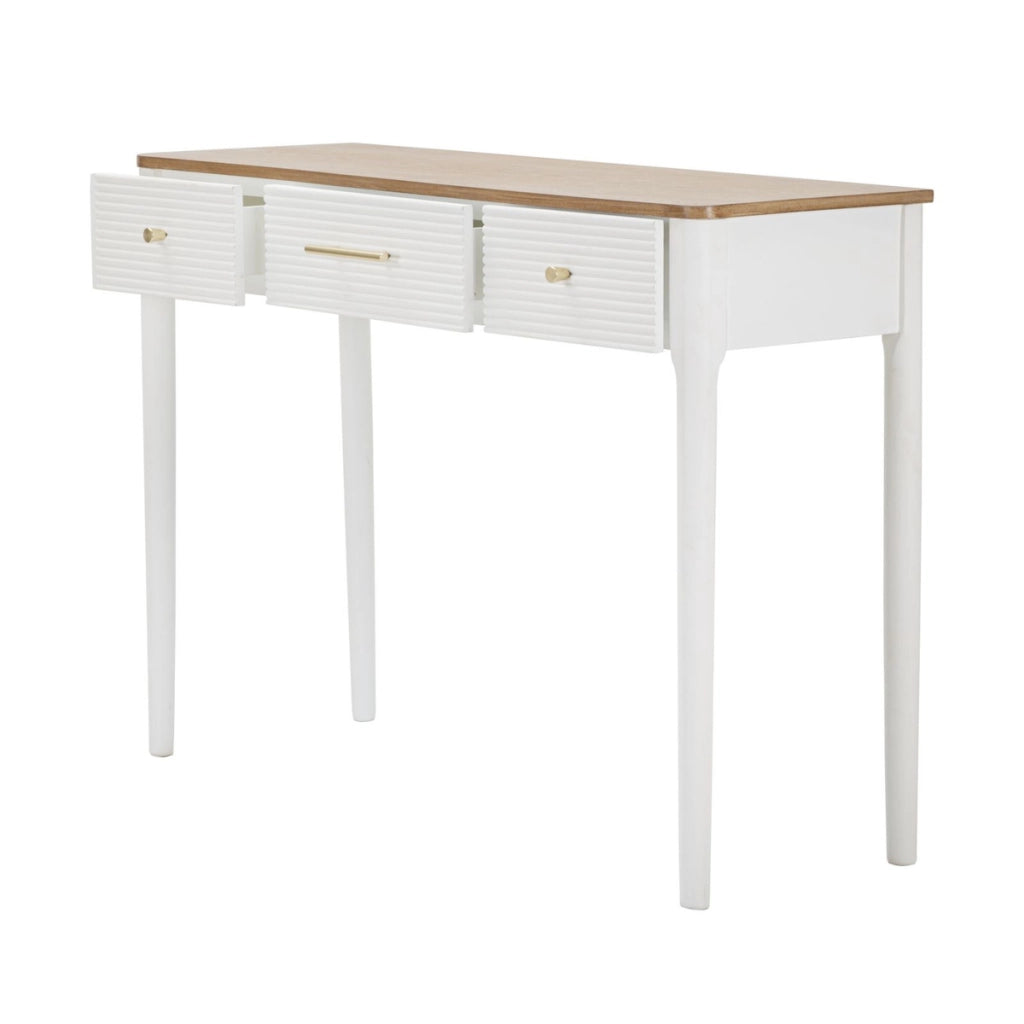 Tavolo Consolle VKH606, Bianco, Legno, 107x37x80 cm