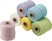 6 set di fili di cotone premium per macramé e artigianato - set pastello - 1 mm x 65 m