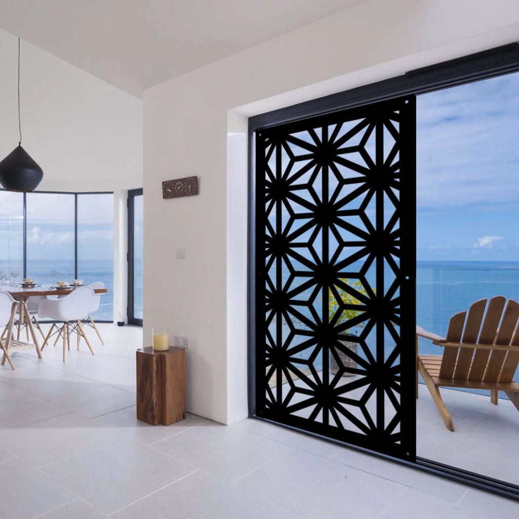 RADIANT - Pannello in PVC traforato - Parasole Colore: nero, Misura: 50x150 cm