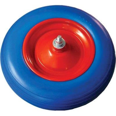 RUOTA PU ANTIFORO X CARRIOLA BPA  3,50X8 DISCO METALLO ASSE MM 12X170