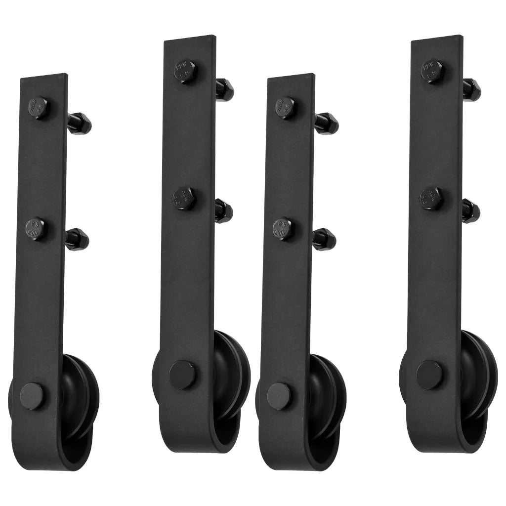 Kit di Binari per Porte Scorrevoli 2 pz 183 cm Acciaio Nero 3059844