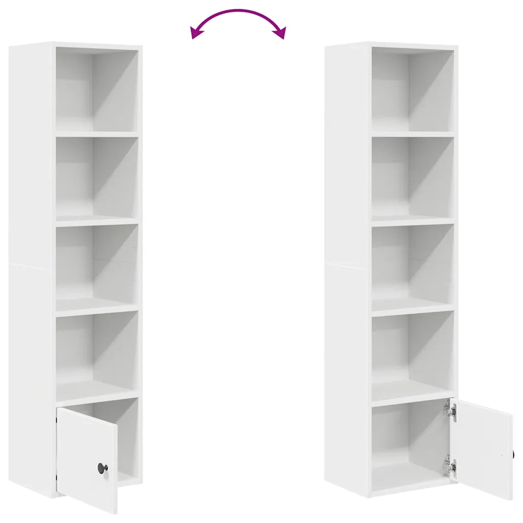 Libreria Bianca 31x24x127 cm in Legno Multistrato 860346
