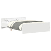 Letto matrimoniale | Letto per adulti | Giroletto con Testiera e Pediera Bianco 135x190 cm