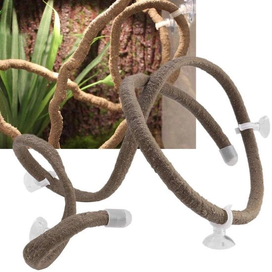 Accessori per serpenti - Tappi in rattan artificiale - Flessibili e sicuri - Decorazioni per acquario - Accessori per rettili - Creazione di habitat 3D - Decorazioni per rettili