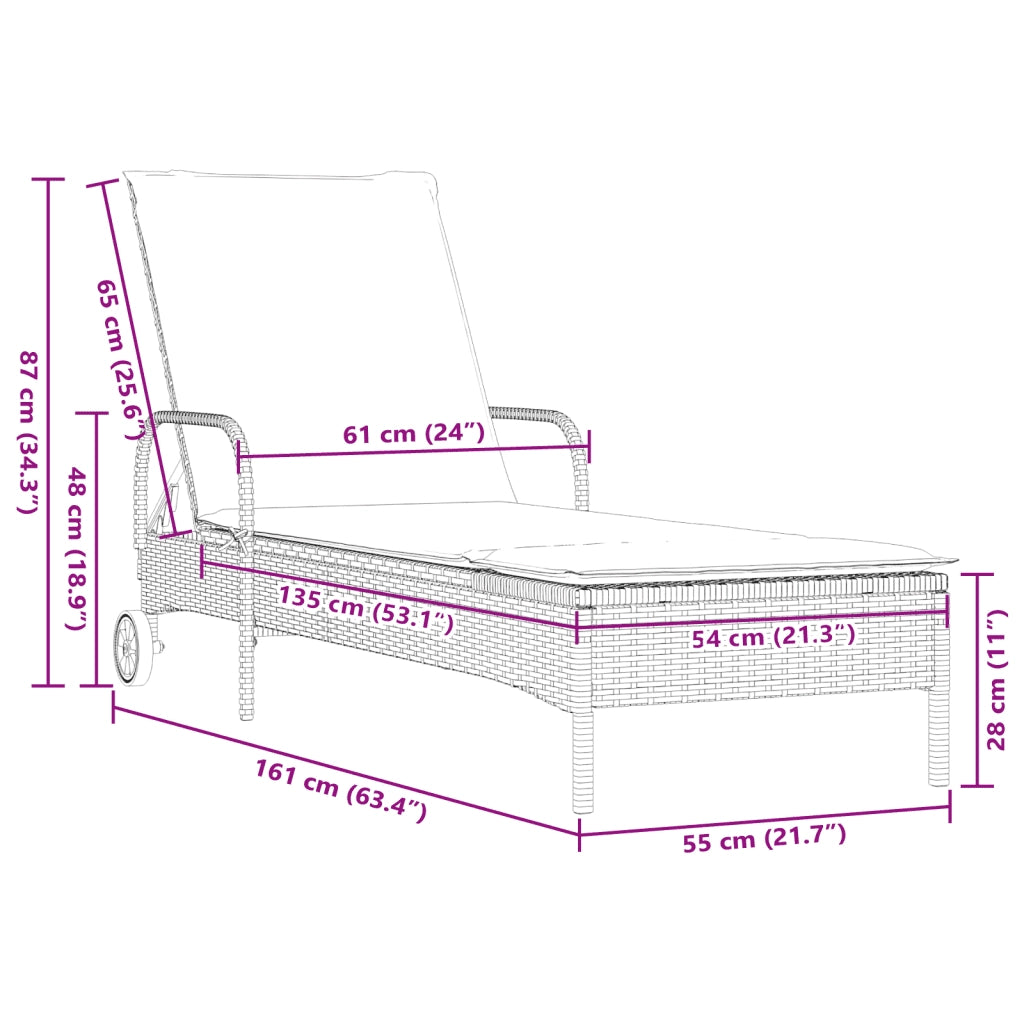 vidaXL Lettini Prendisole 2 pz con Cuscini Beige in Polyrattan