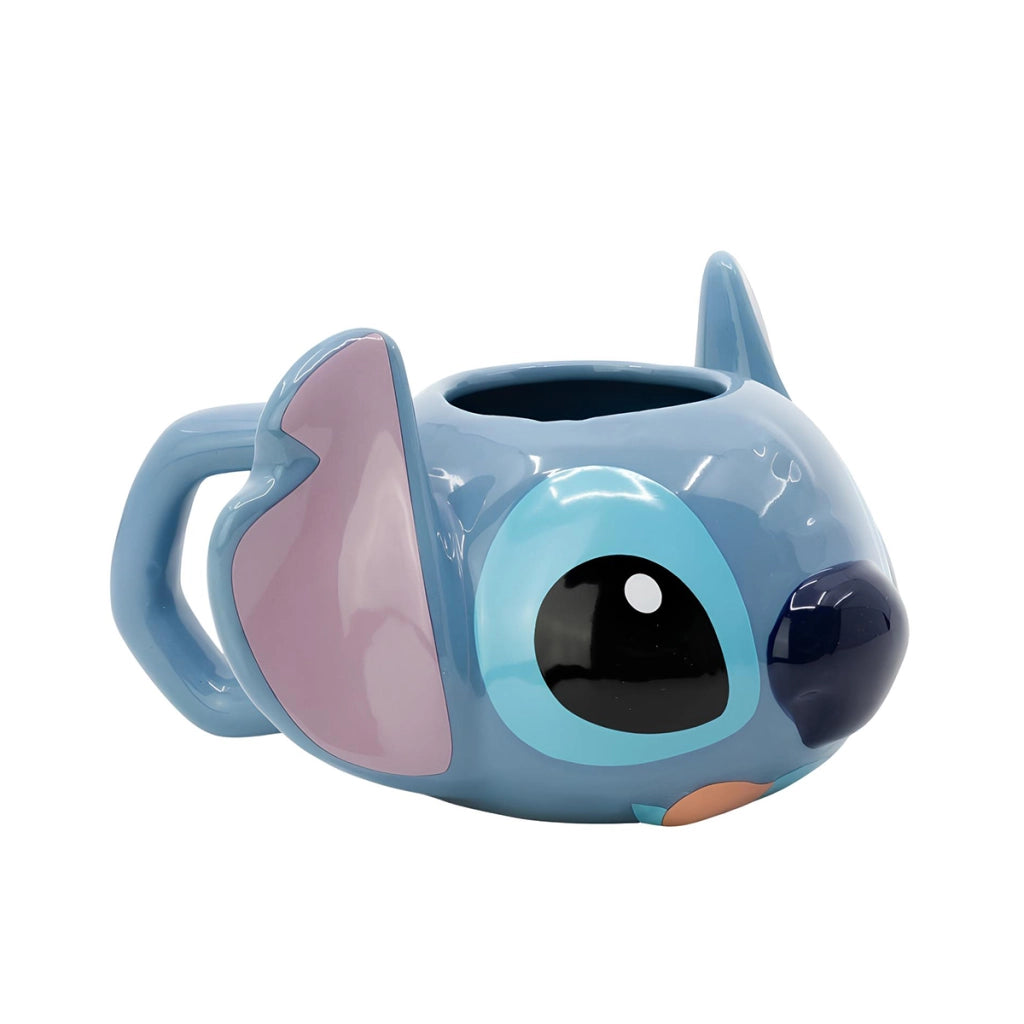 Tazza 3D in Ceramica 375ml Stitch con Scatola Regalo Blu / Rosa Disney