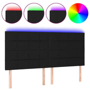 Testiera | Testata a LED nero 200x5x118/128cm in Tessuto