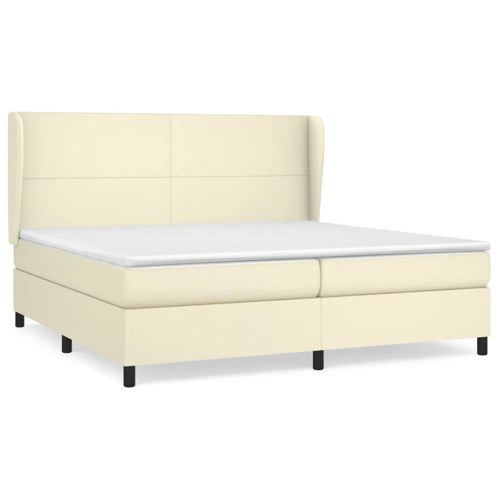 Giroletto a Molle con Materasso Crema 200x200 cm in Similpelle