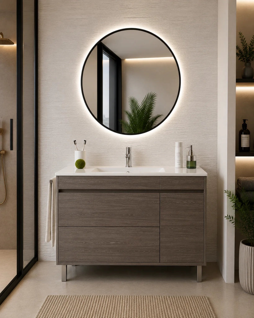 Mobile bagno con lavabo ORIGENBATH CAPRERA senza specchio 120x45 cm 1 vasca rovere smoky