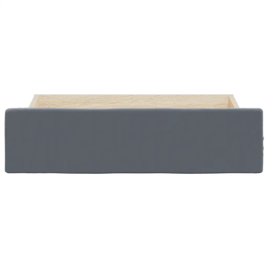 Cassetti da Letto 2pz Grigio Scuro Legno Multistrato e Velluto