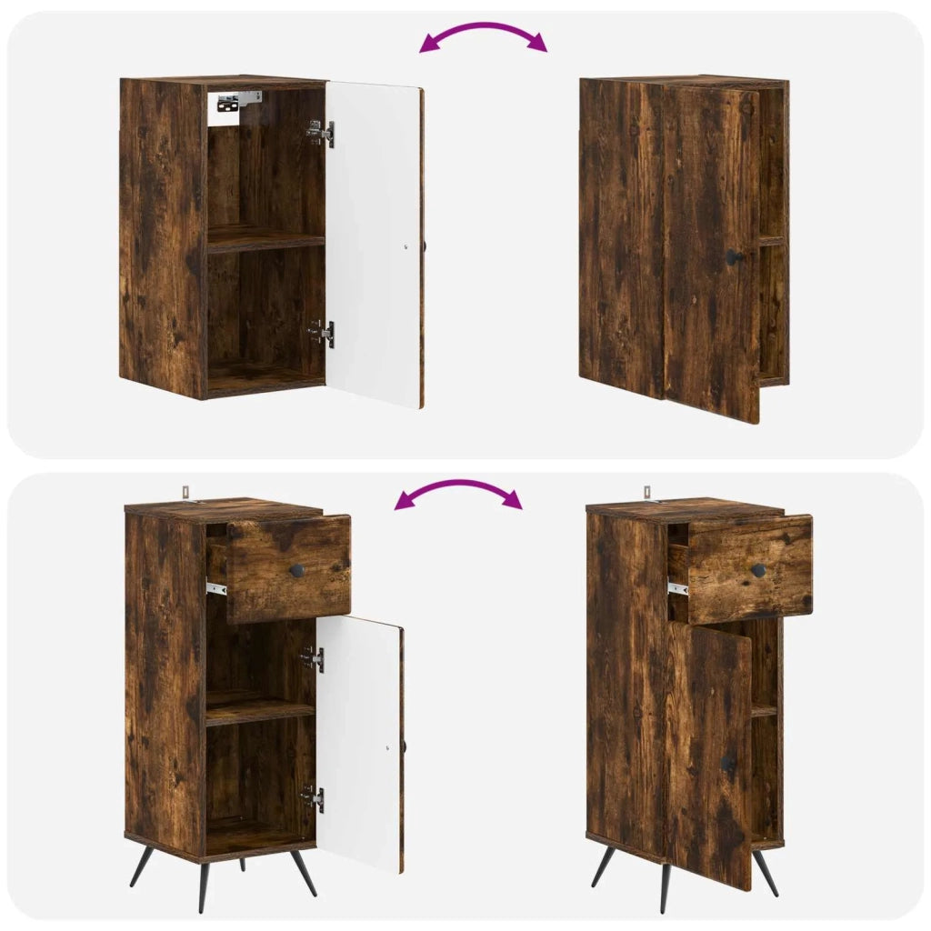 Set di armadietti da bagno in 3 pezzi BREDA Rovere Fumo 3417806