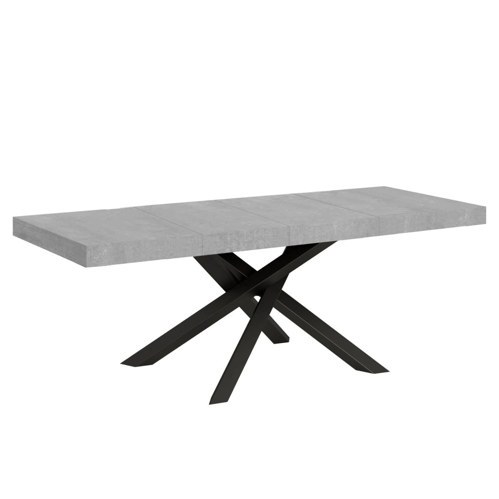 Tavolo allungabile 90x160/420 cm Volta Premium cemento telaio Antracite