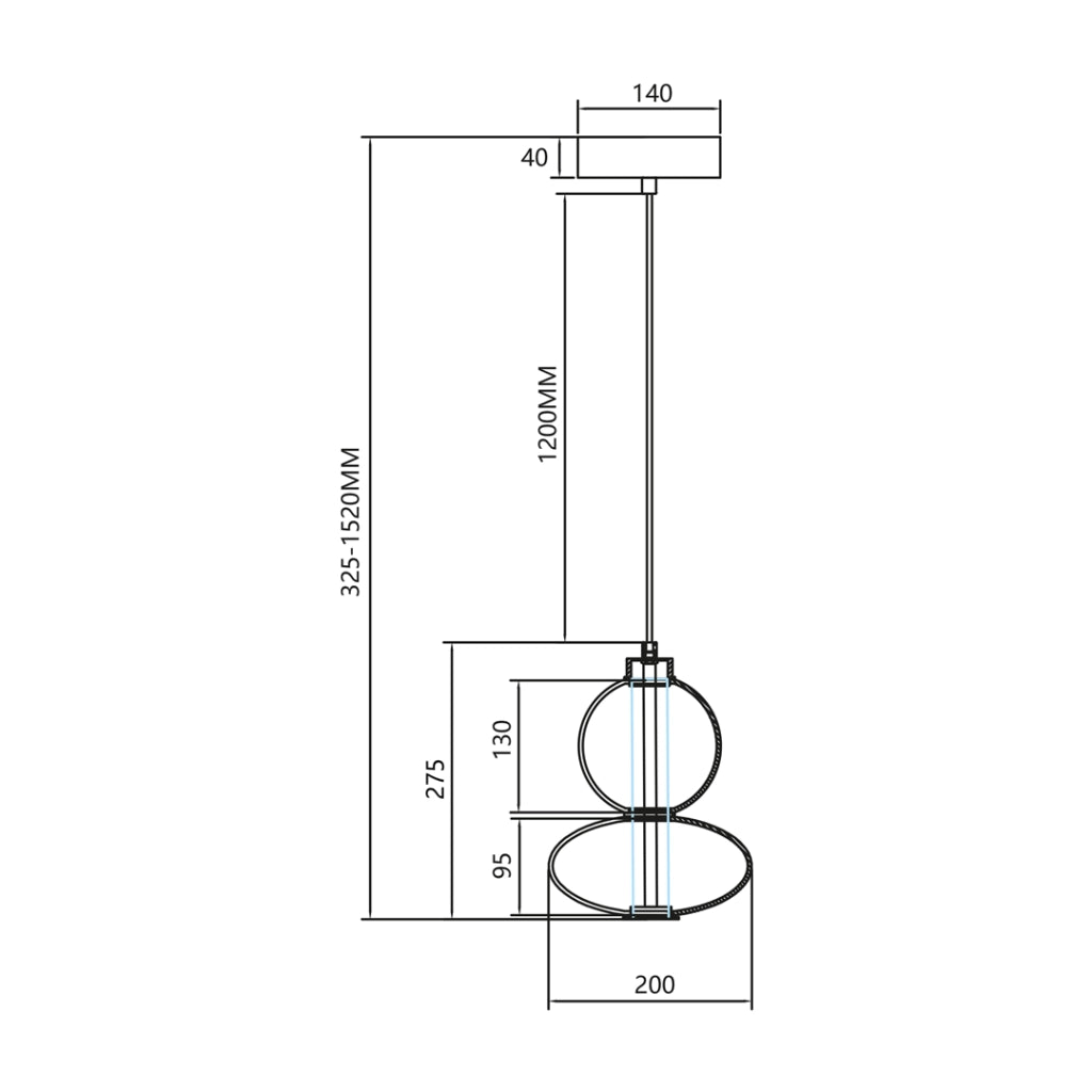 Lampada a sospensione Daphne LED 12W nera vetro Ø20