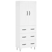 Buffet credenza cassettiera armadio mobile contenitore organizer cucina soggiorno salotto alto 69,5 x 34 x 180 cm legno ingegnerizzato bianco 02_0032609